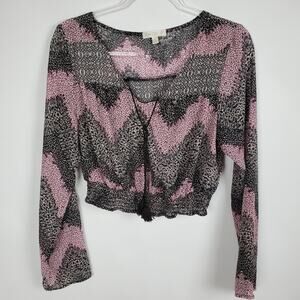 LOVE, FIRE CROPPED TOP BOHO FESTIVAL SZ XL